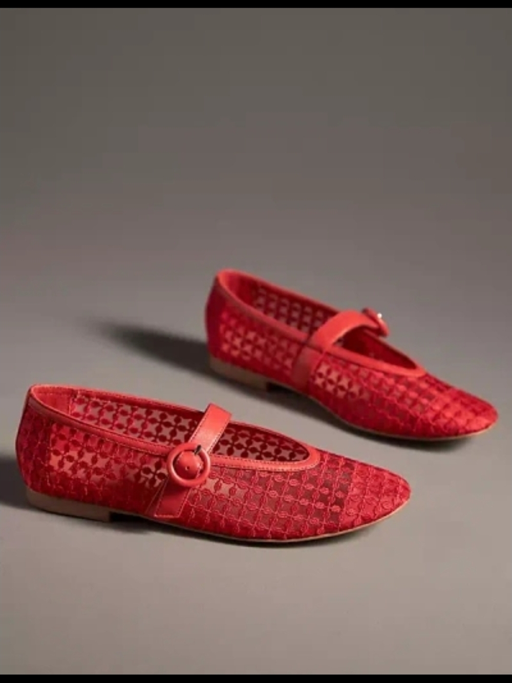 Red Womens BIBI LOU Mary Jane Flats